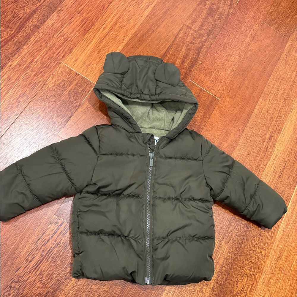 Old Navy Khaki Hooded Jacket with bear ears